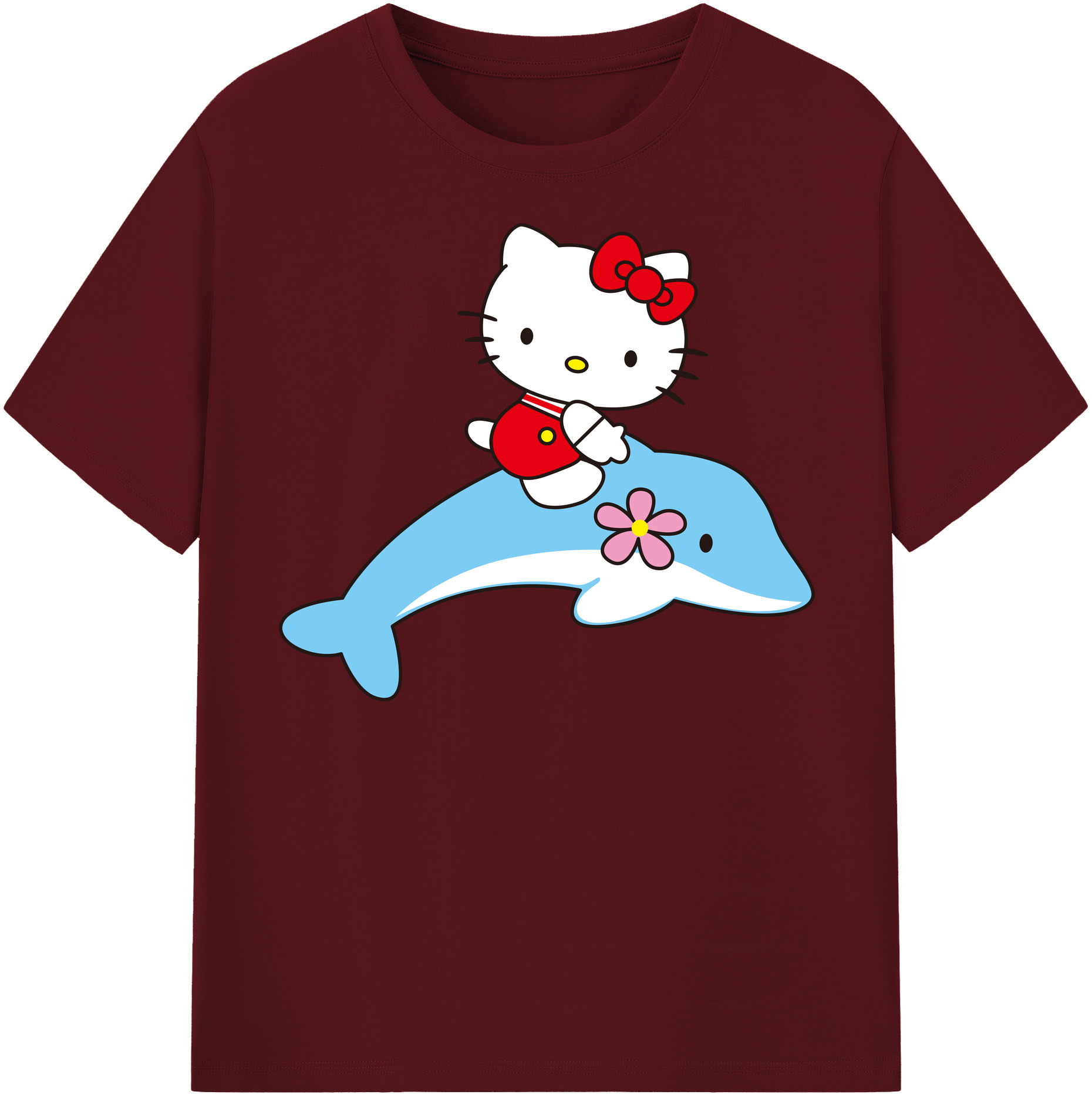 （画像用） Hello Kitty ハローキティ 綿100％半袖Tシャツ（フロントプリント）